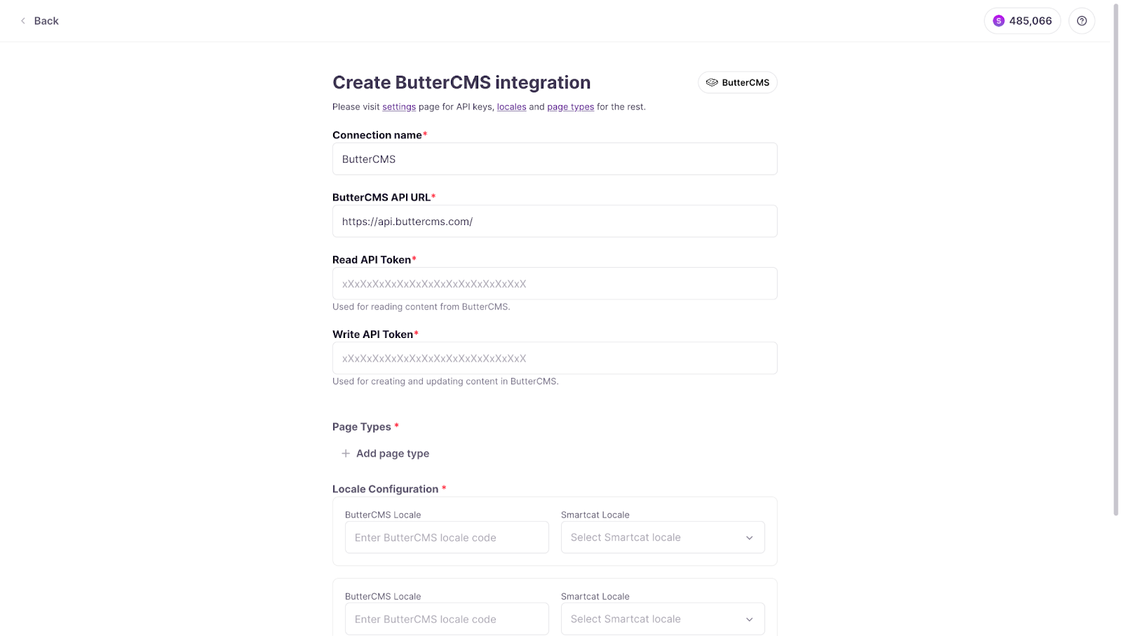 Smartcat integrations page showing the option to set up a new integration
