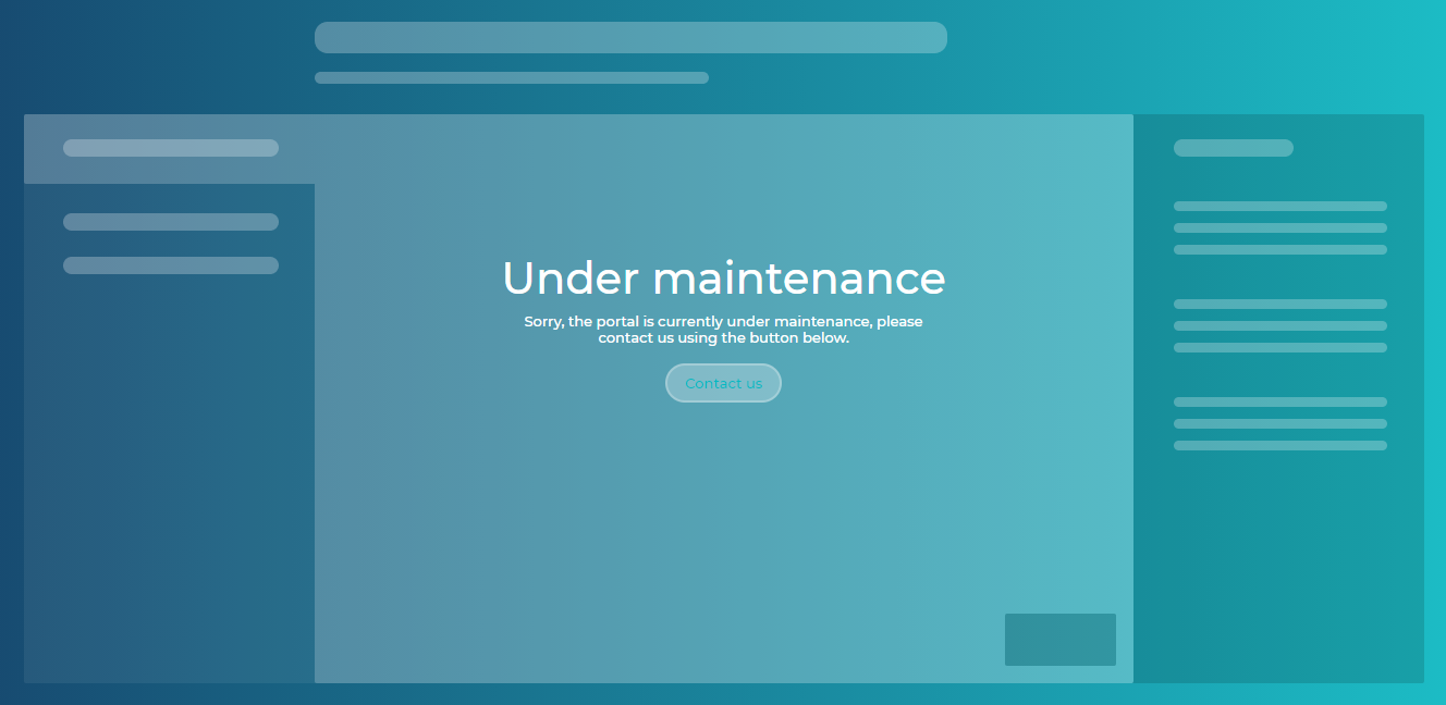 Portal maintenance placeholder shown before any service is added