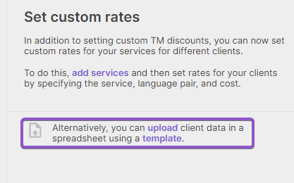 Rates upload settings revealed after closing the filter panel
