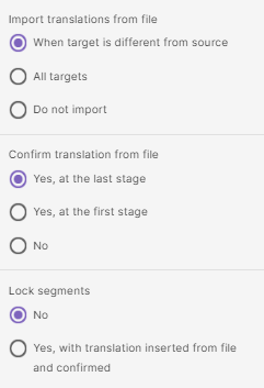 Options to keep existing translations and allow linguist edits