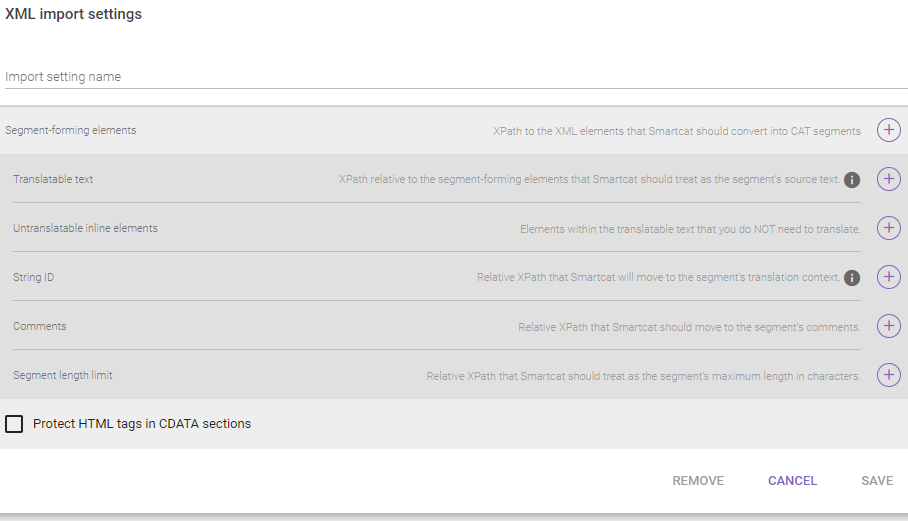 XML parsing model form with the mandatory fields