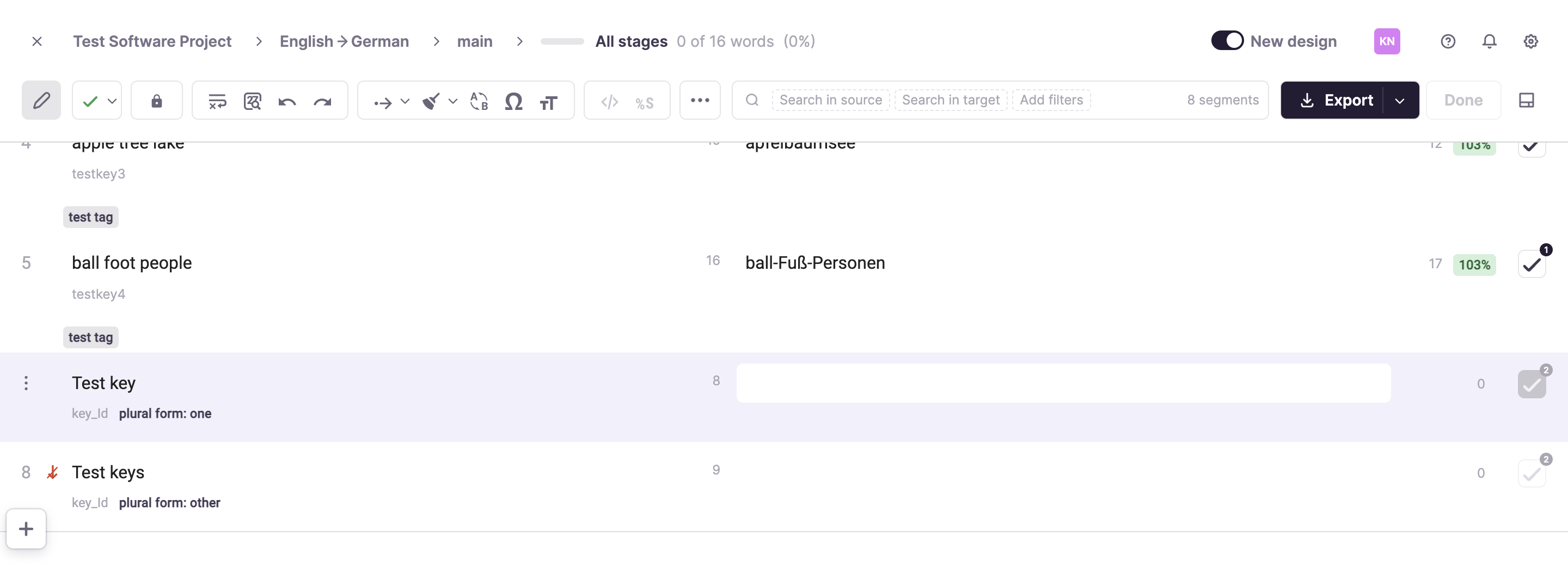 Plural forms shown for a key