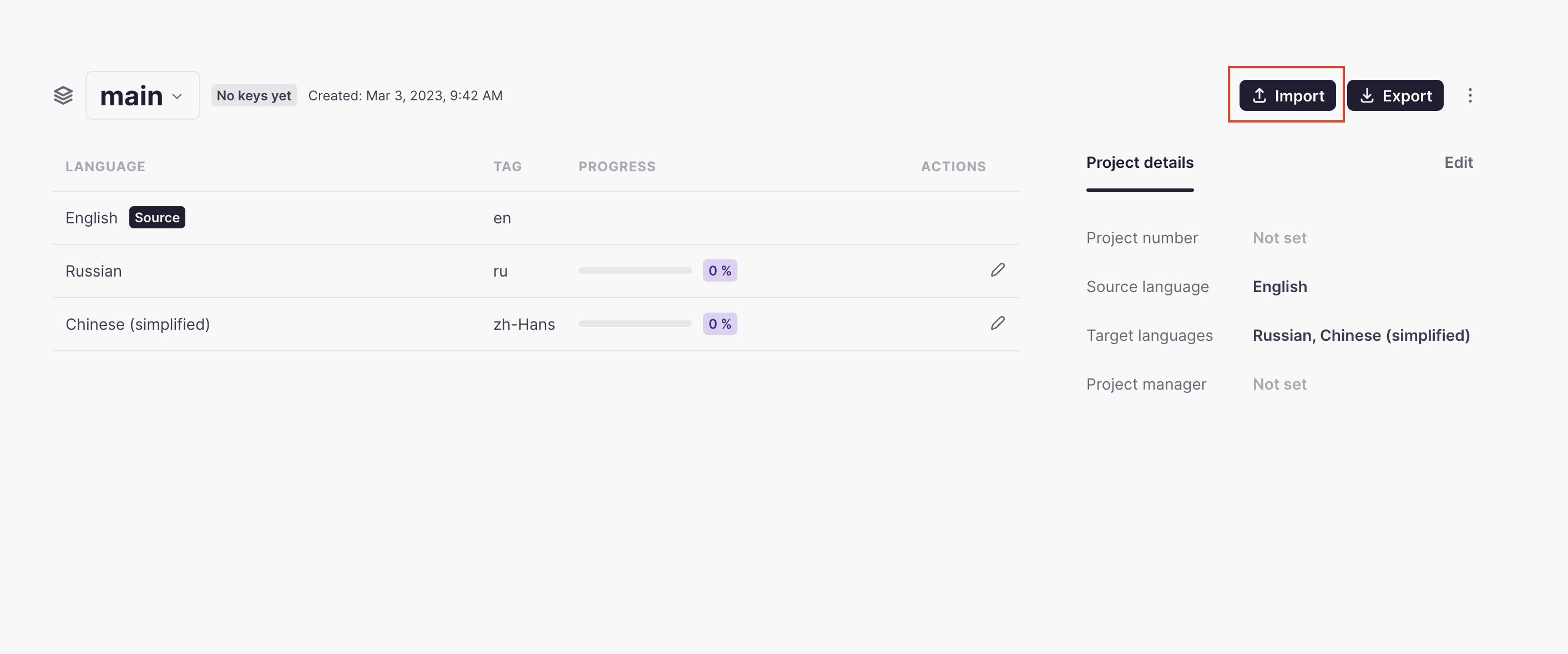 Software localization project overview in Smartcat
