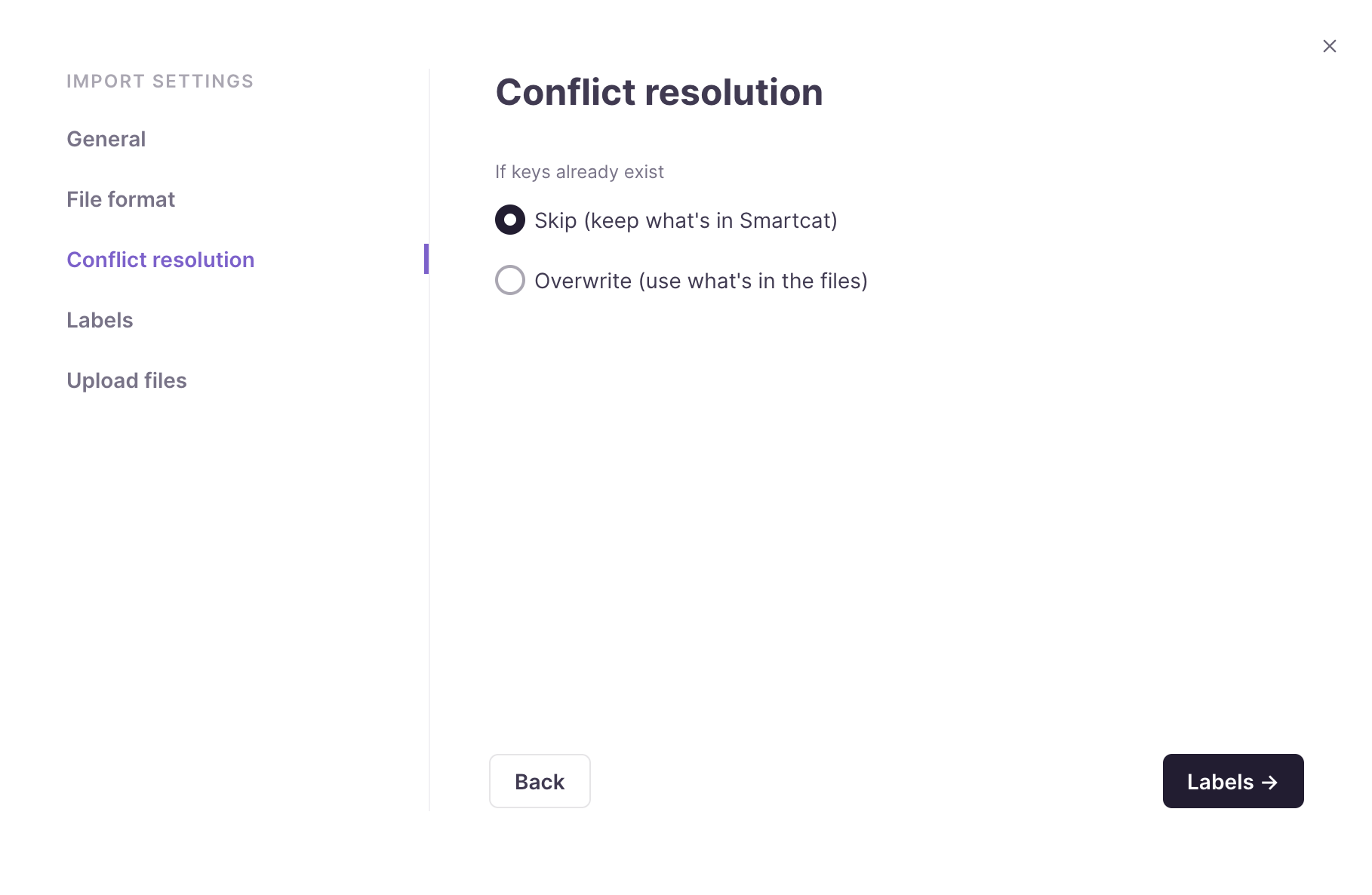 Key conflict resolution options