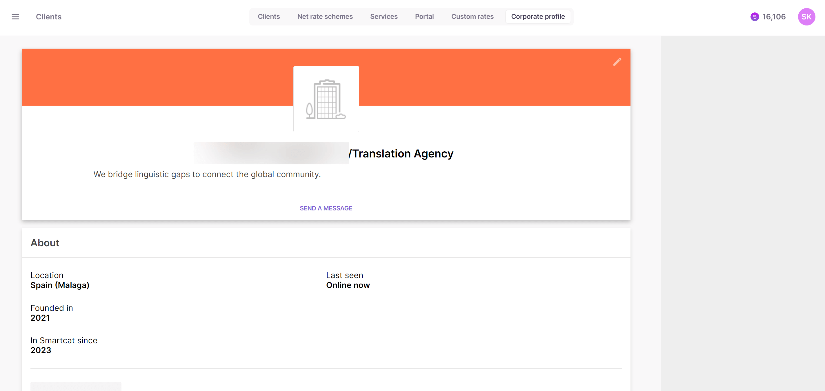 Branded custom portal for internal translation requests