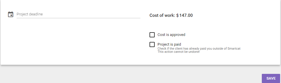 Final step of the quote form with deadline, agreement, and paid options
