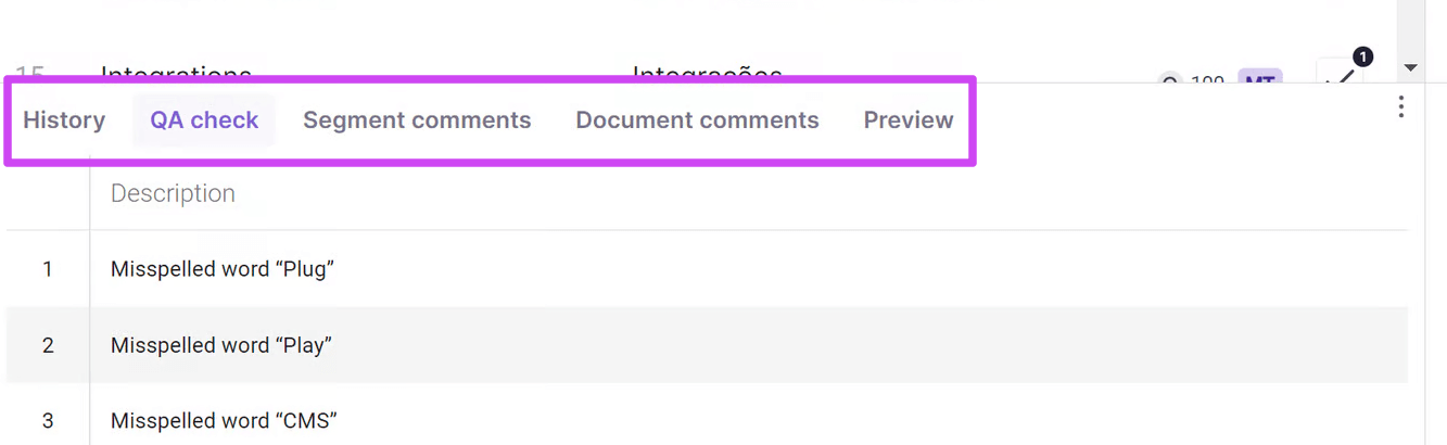 Tabs below the editing area