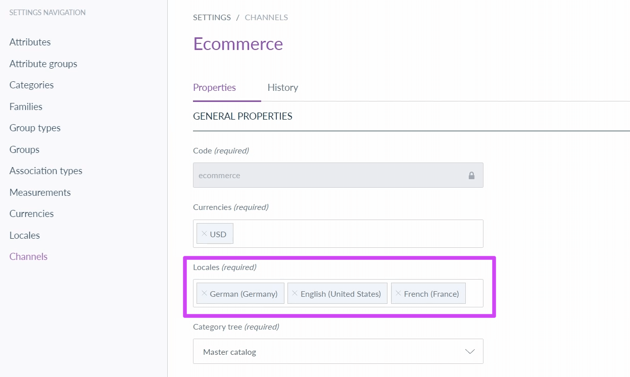 Akeneo connection credentials page