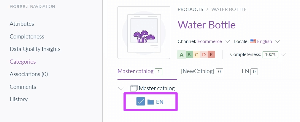 Product Categories settings in Akeneo