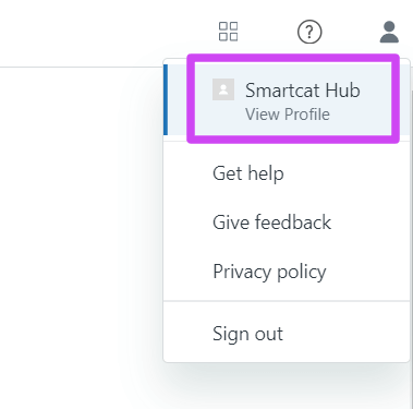 Zendesk profile menu with the View Profile option