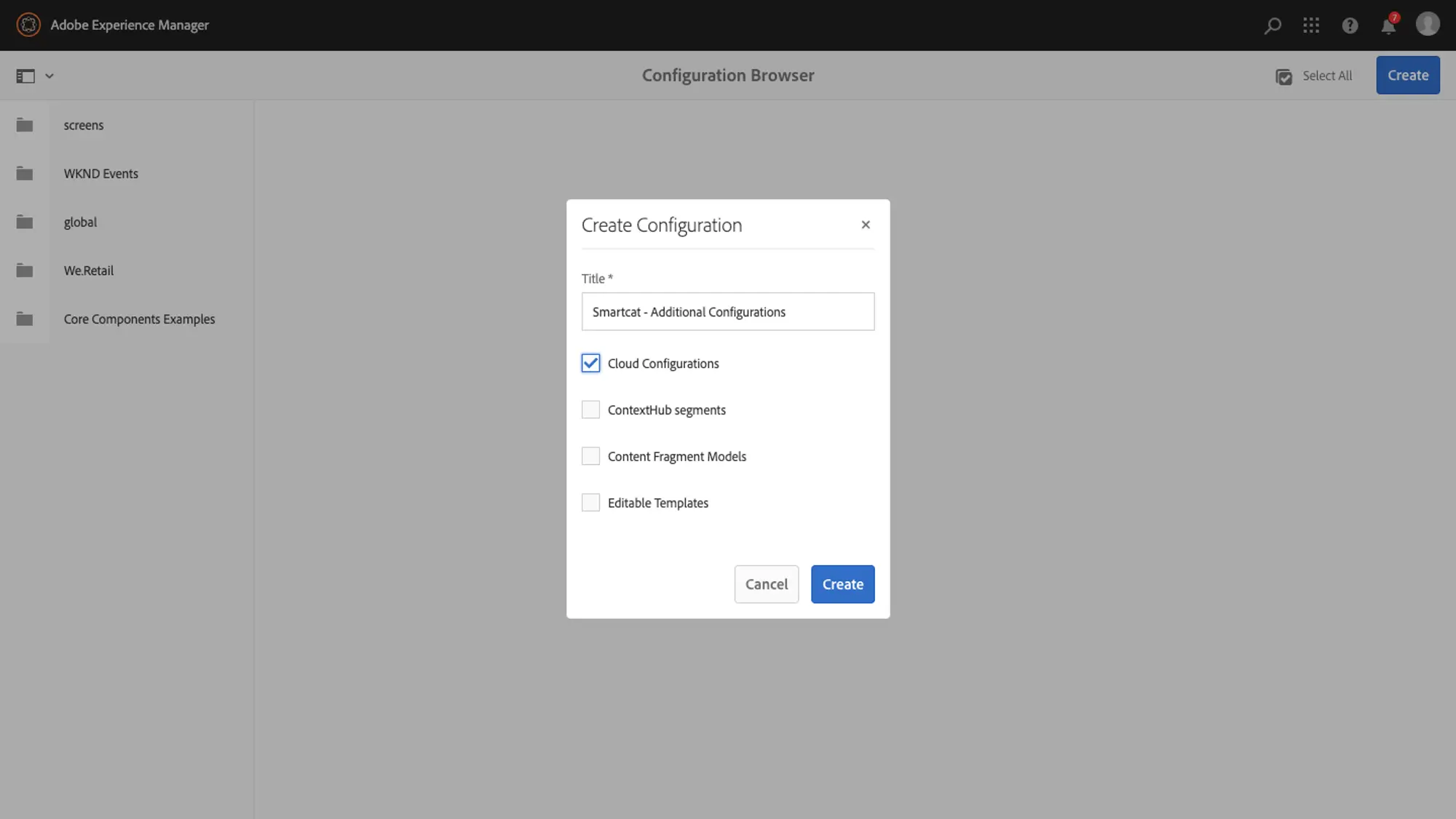 The Configuration Browser under Tools → General in AEM