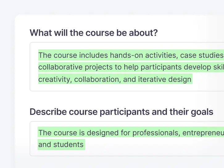 Course setup in Smartcat: what the course is about and who the participants are