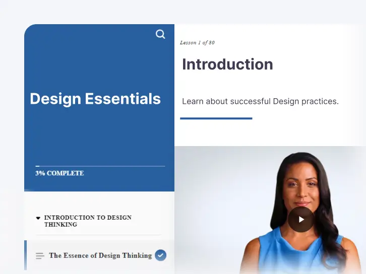 Course preview in Smartcat: the first lesson with a video, as learners will see it
