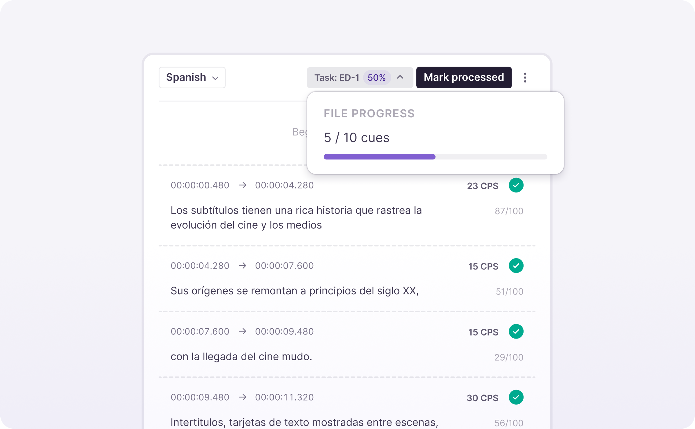Progress button showing file completion