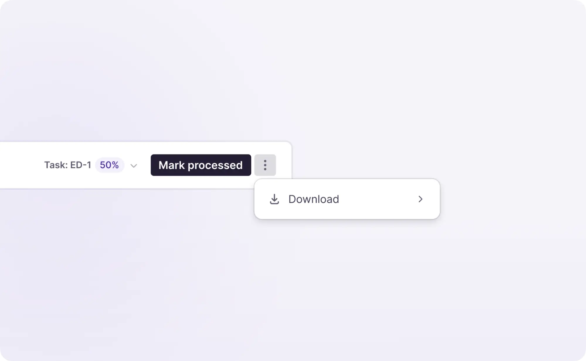 Download button above the language version with SRT and VTT format options