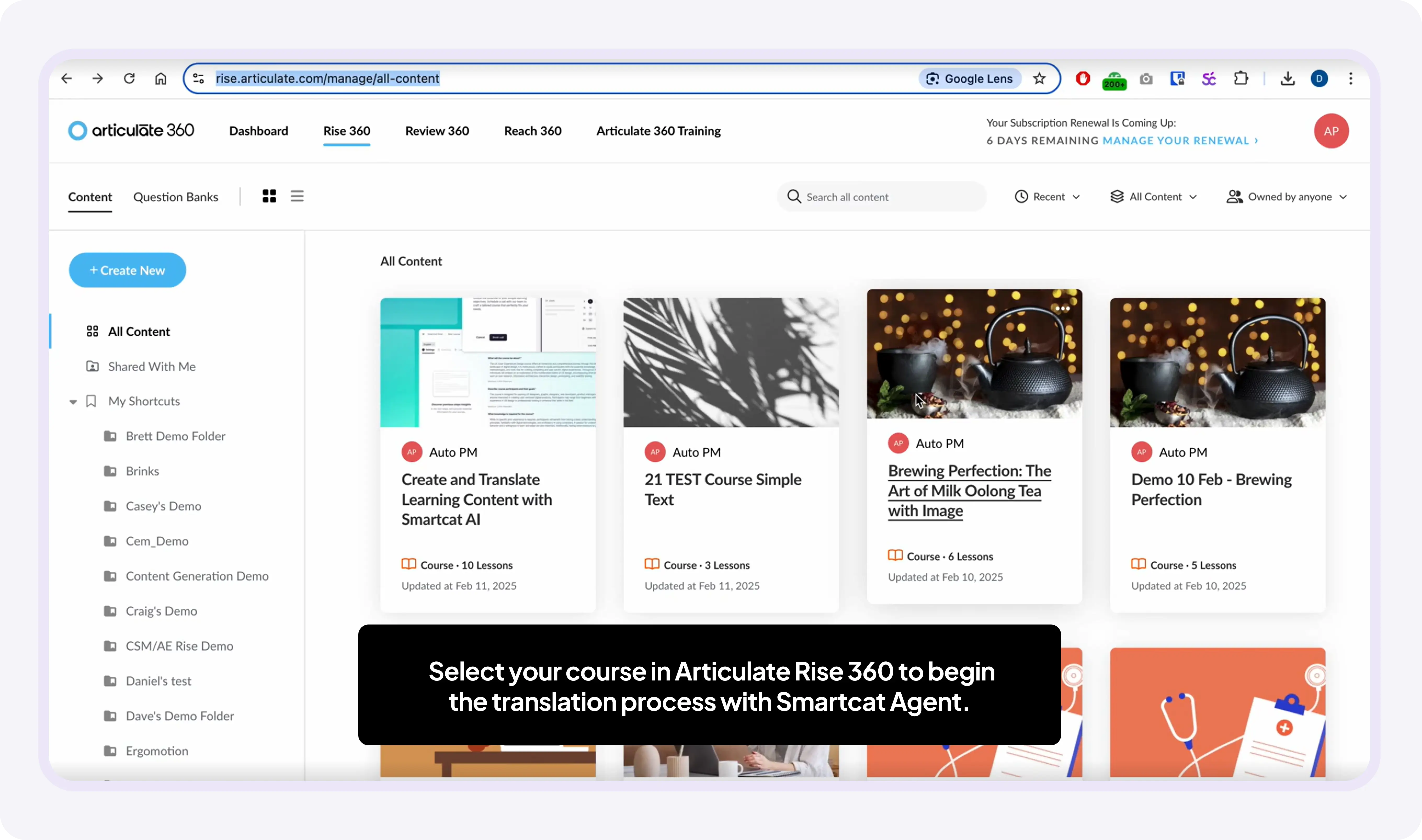 A course open in Articulate Rise 360