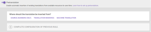 AI translation rule options