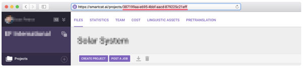 The project ID in the address bar